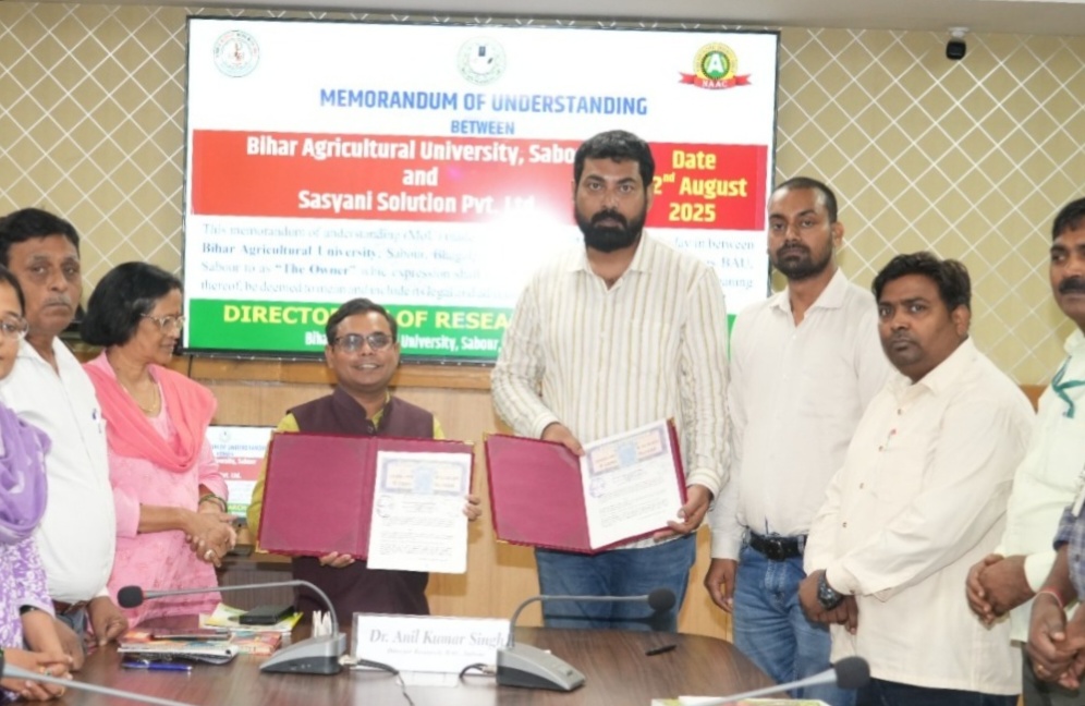 जैविक खेती में नया अध्याय: बीएयू सबौर और सस्यानी सॉल्यूशन्स के बीच ऐतिहासिक समझौता